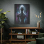 Alien Encounter Canvas | GLITCHED Dark First Contact Wall Art
