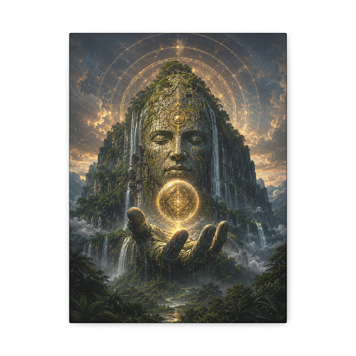 Ancient Guardian Canvas | GLITCHED Mystical Fantasy Wall Art