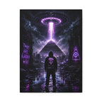 They Are Already Here Canvas | GLITCHED UFO Pyramid Wall Art