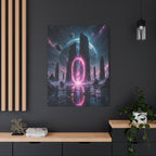 Neon Portal Canvas | GLITCHED Cyberpunk Sci-Fi Wall Art