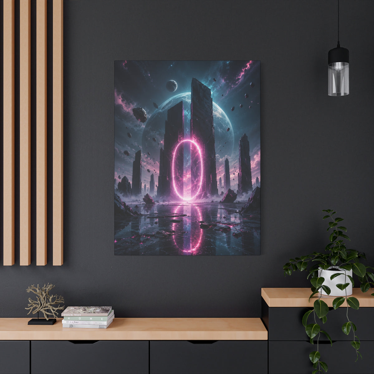 Neon Portal Canvas | GLITCHED Cyberpunk Sci-Fi Wall Art