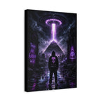 They Are Already Here Canvas | GLITCHED UFO Pyramid Wall Art