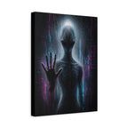 Alien Encounter Canvas | GLITCHED Dark First Contact Wall Art