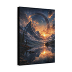 Cosmic Mountain Canvas | GLITCHED Celestial Fantasy Wall Art
