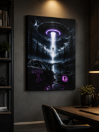 Nothing Is Real Canvas | GLITCHED UFO Abduction Wall Art