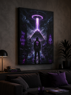 They Are Already Here Canvas | GLITCHED UFO Pyramid Wall Art
