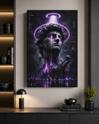 Glitched Statue Canvas | GLITCHED Cyberpunk Sci-Fi Wall Art