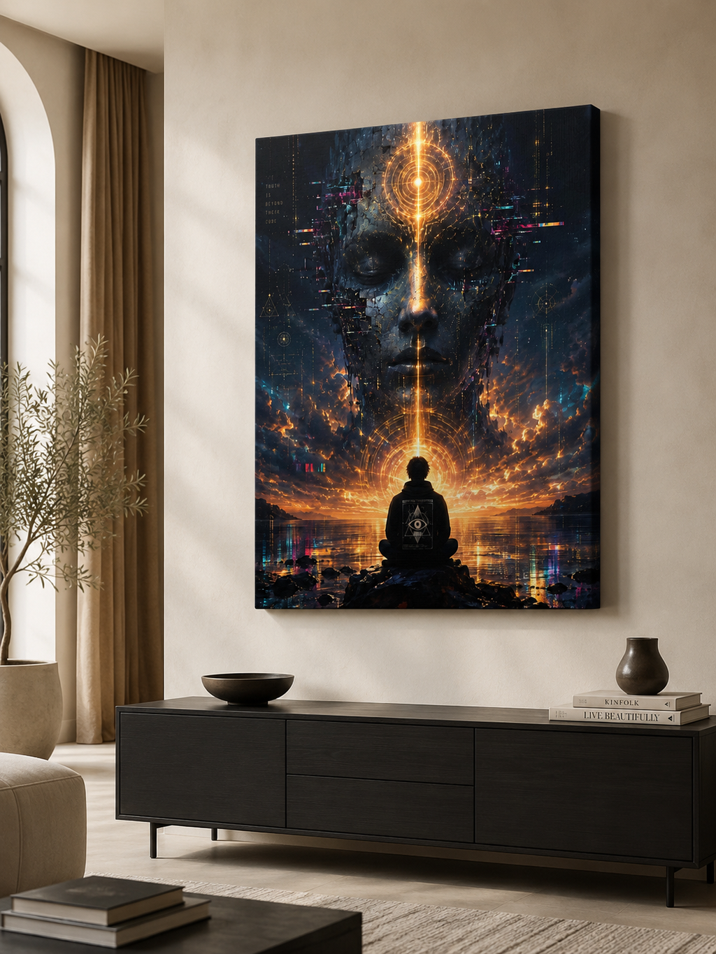 Awakened Signal Canvas | GLITCHED Alien Spiritual Wall Art