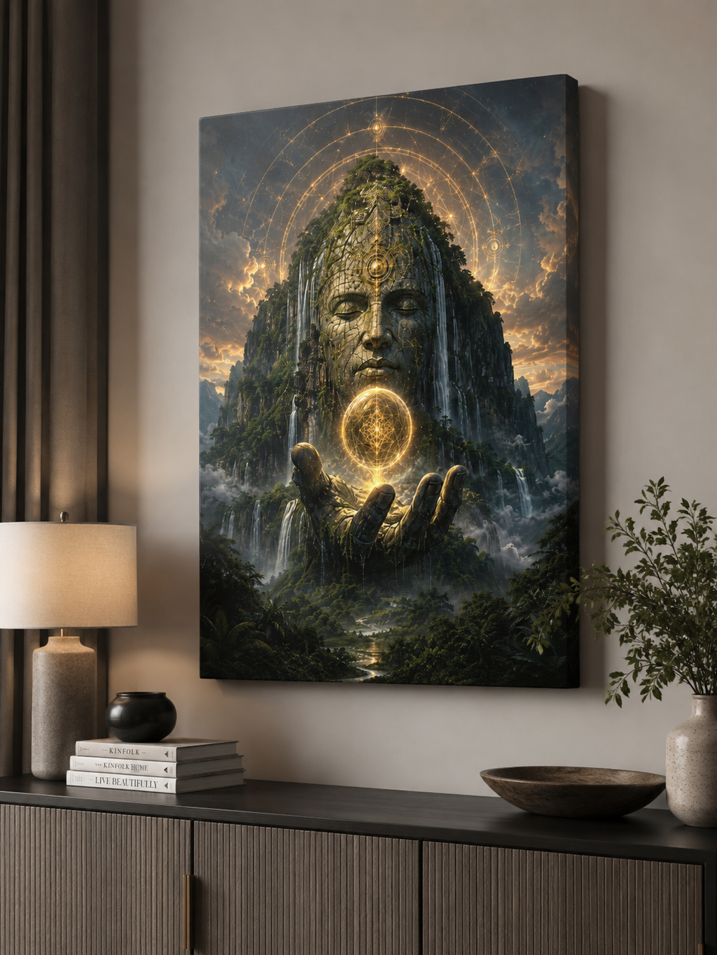 Ancient Guardian Canvas | GLITCHED Mystical Fantasy Wall Art
