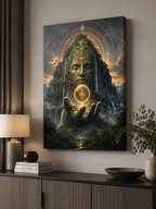Ancient Guardian Canvas | GLITCHED Mystical Fantasy Wall Art