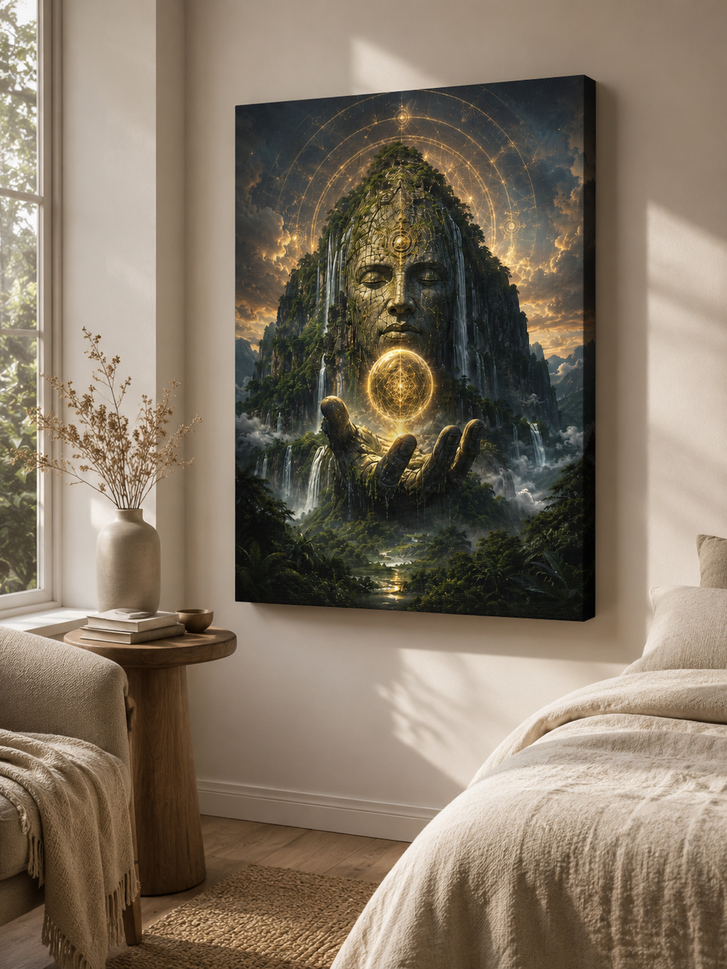 Ancient Guardian Canvas | GLITCHED Mystical Fantasy Wall Art