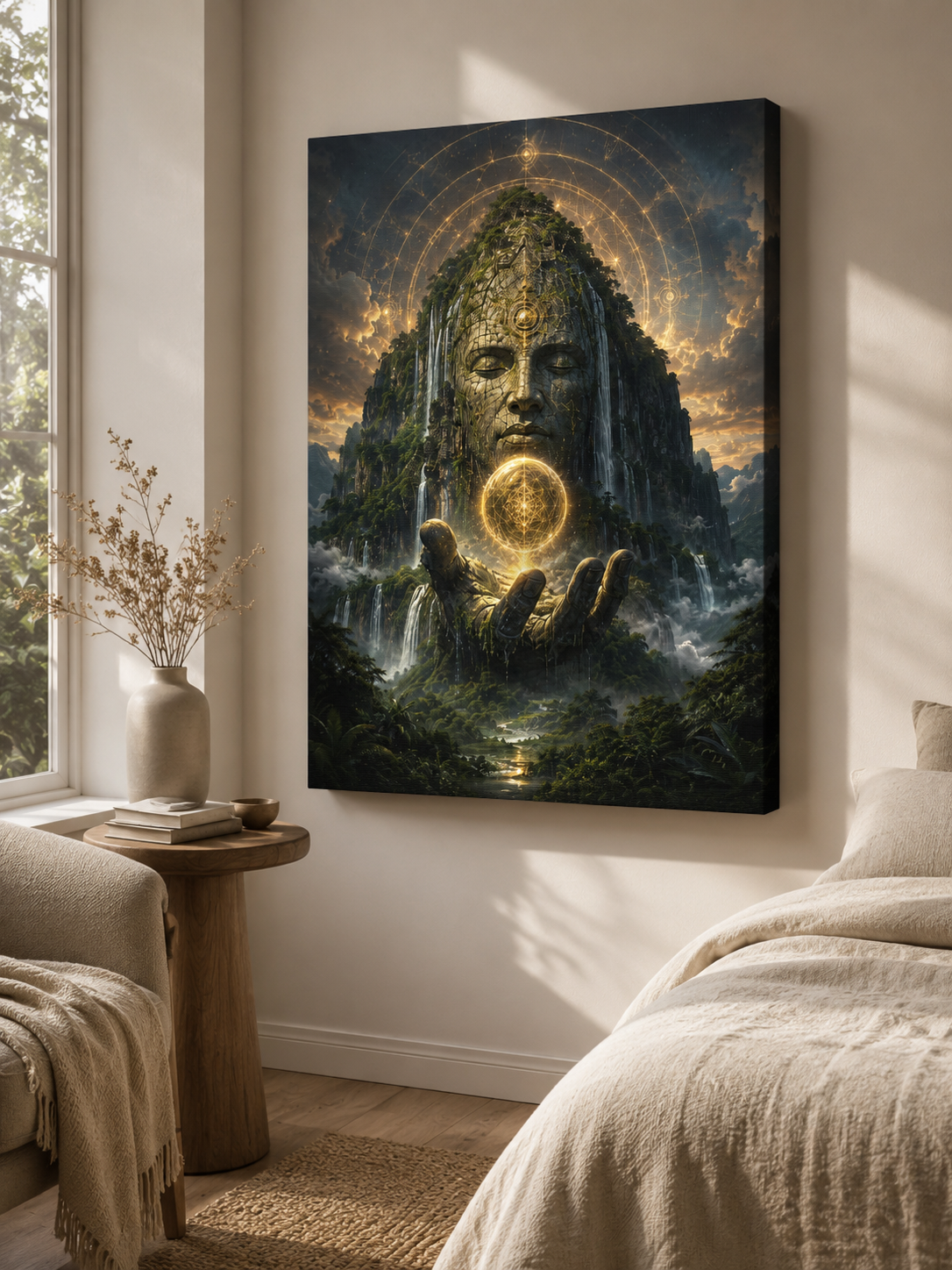 Ancient Guardian Canvas | GLITCHED Mystical Fantasy Wall Art