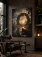 Ancient Portal Canvas | GLITCHED Dark Fantasy Wall Art