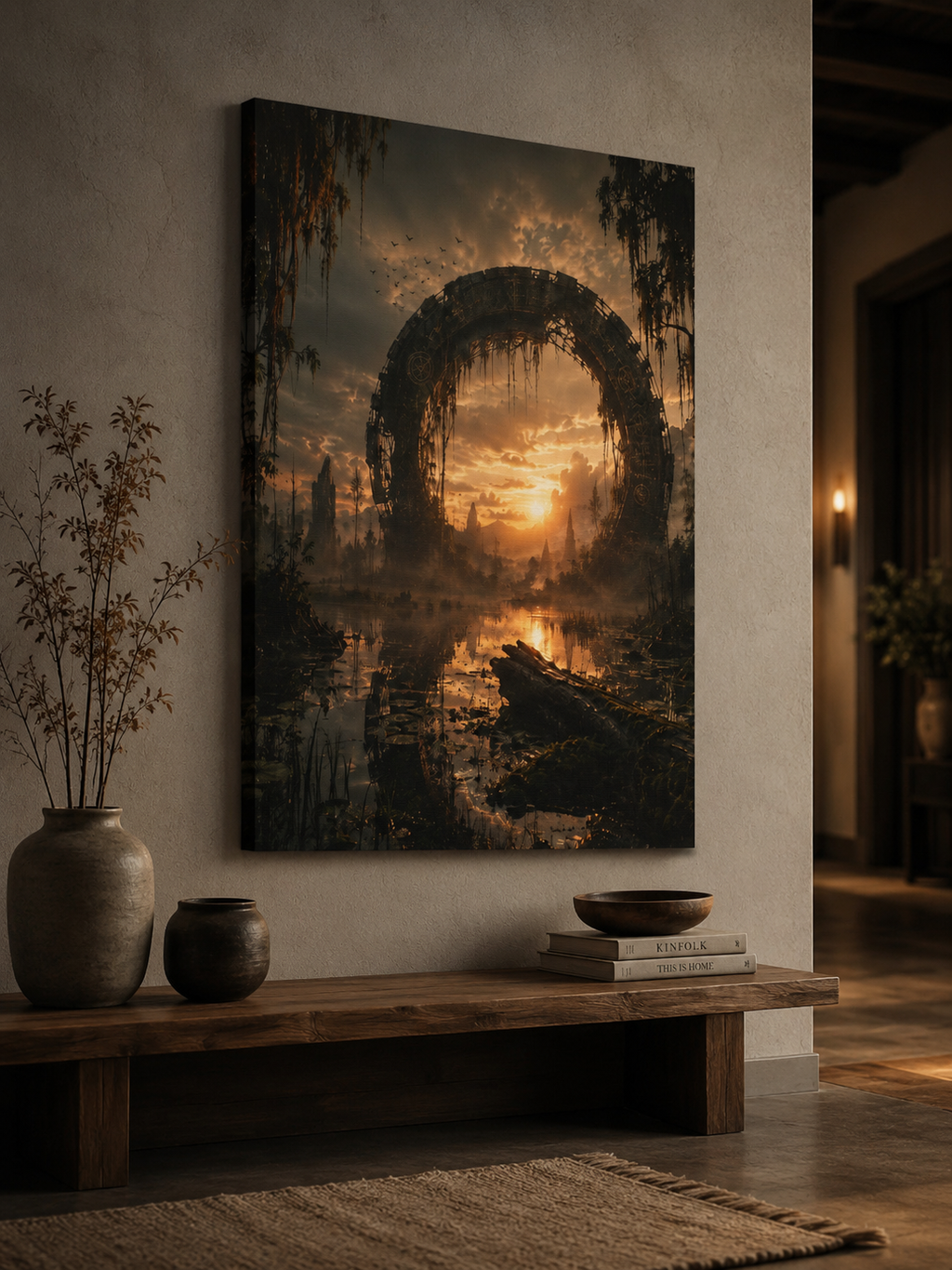 Ancient Portal Canvas | GLITCHED Dark Fantasy Wall Art