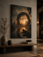 Ancient Portal Canvas | GLITCHED Dark Fantasy Wall Art