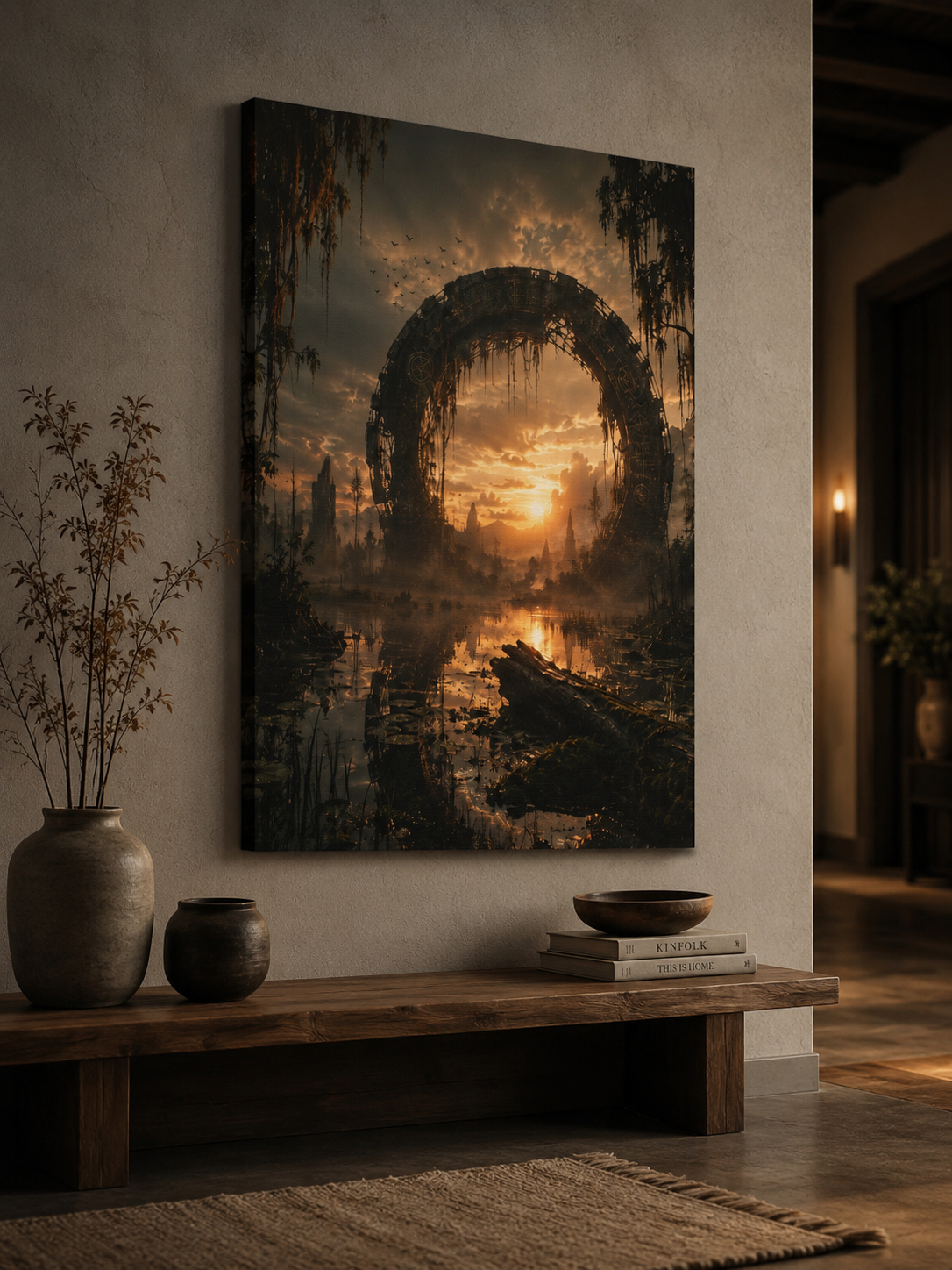 Ancient Portal Canvas | GLITCHED Dark Fantasy Wall Art