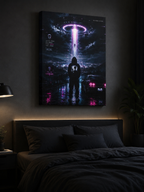 UFO Signal Canvas | GLITCHED Alien Abduction Wall Art