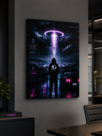 UFO Signal Canvas | GLITCHED Alien Abduction Wall Art