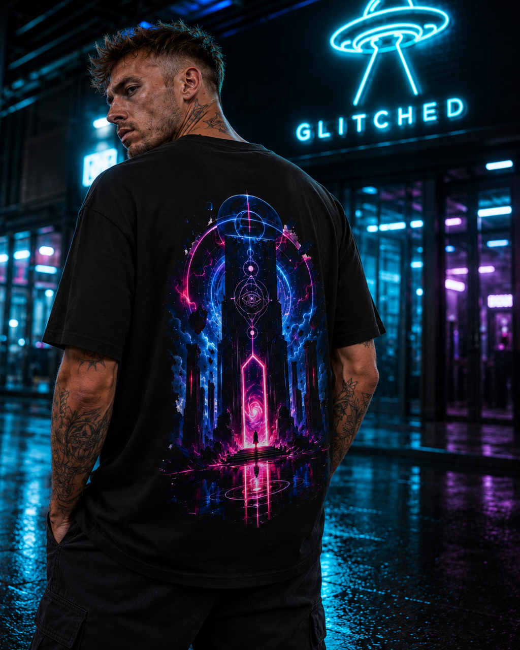 Neon Portal T-Shirt | GLITCHED Anomaly Edition