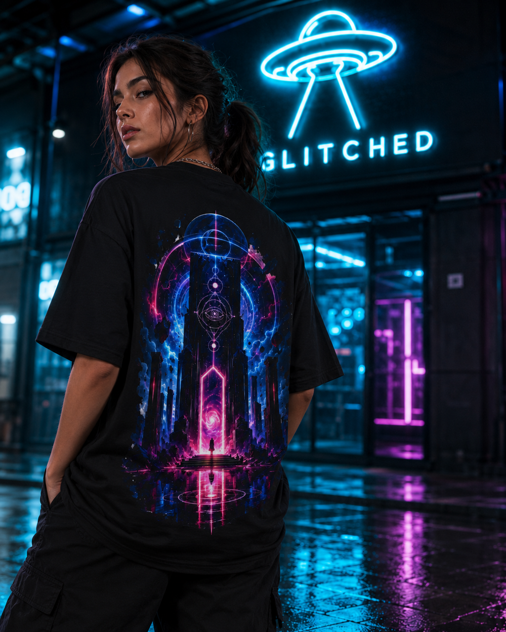 Neon Portal T-Shirt | GLITCHED Anomaly Edition