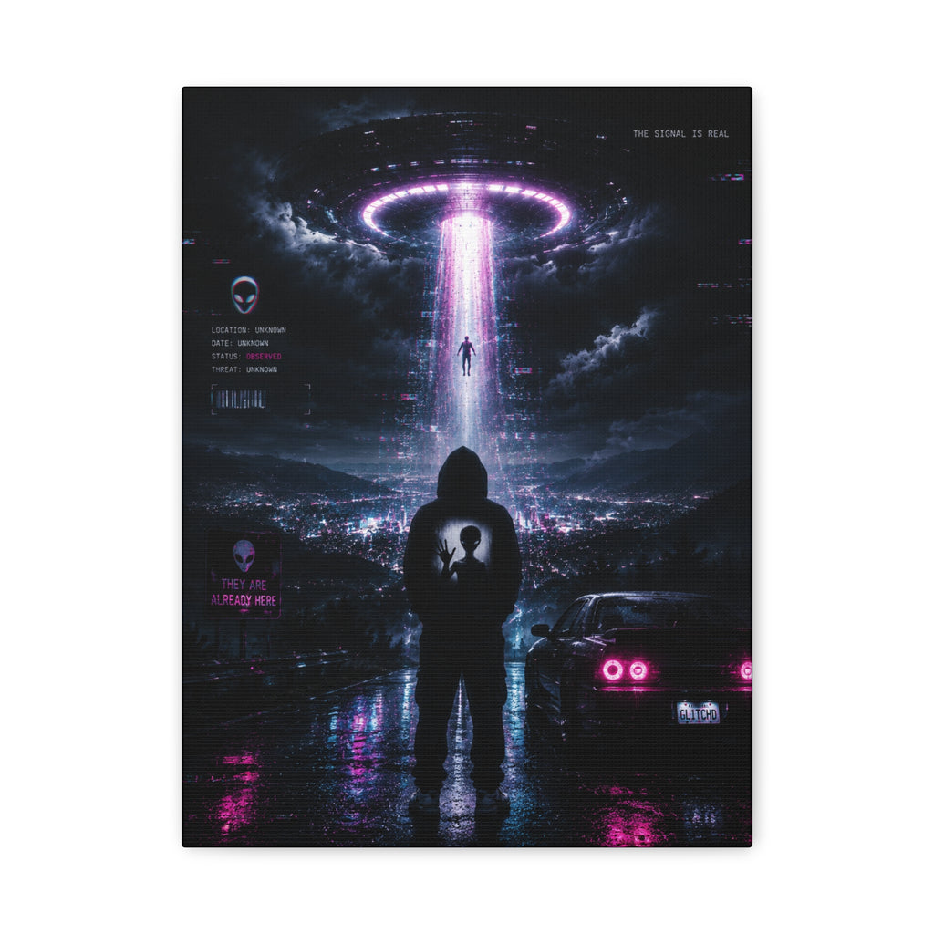UFO Signal Canvas | GLITCHED Alien Abduction Wall Art