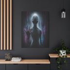 Alien Encounter Canvas | GLITCHED Dark First Contact Wall Art