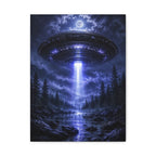 UFO Abduction Canvas | GLITCHED Alien Forest Wall Art