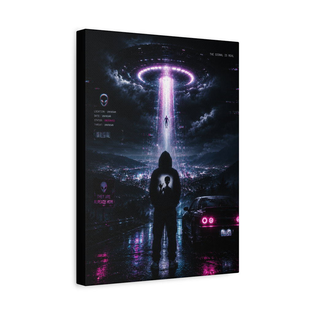 UFO Signal Canvas | GLITCHED Alien Abduction Wall Art