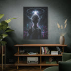 Alien Visitor Canvas | GLITCHED First Contact UFO Wall Art