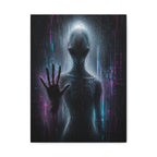 Alien Encounter Canvas | GLITCHED Dark First Contact Wall Art