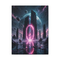 Neon Portal Canvas | GLITCHED Cyberpunk Sci-Fi Wall Art