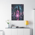 Neon Portal Canvas | GLITCHED Cyberpunk Sci-Fi Wall Art
