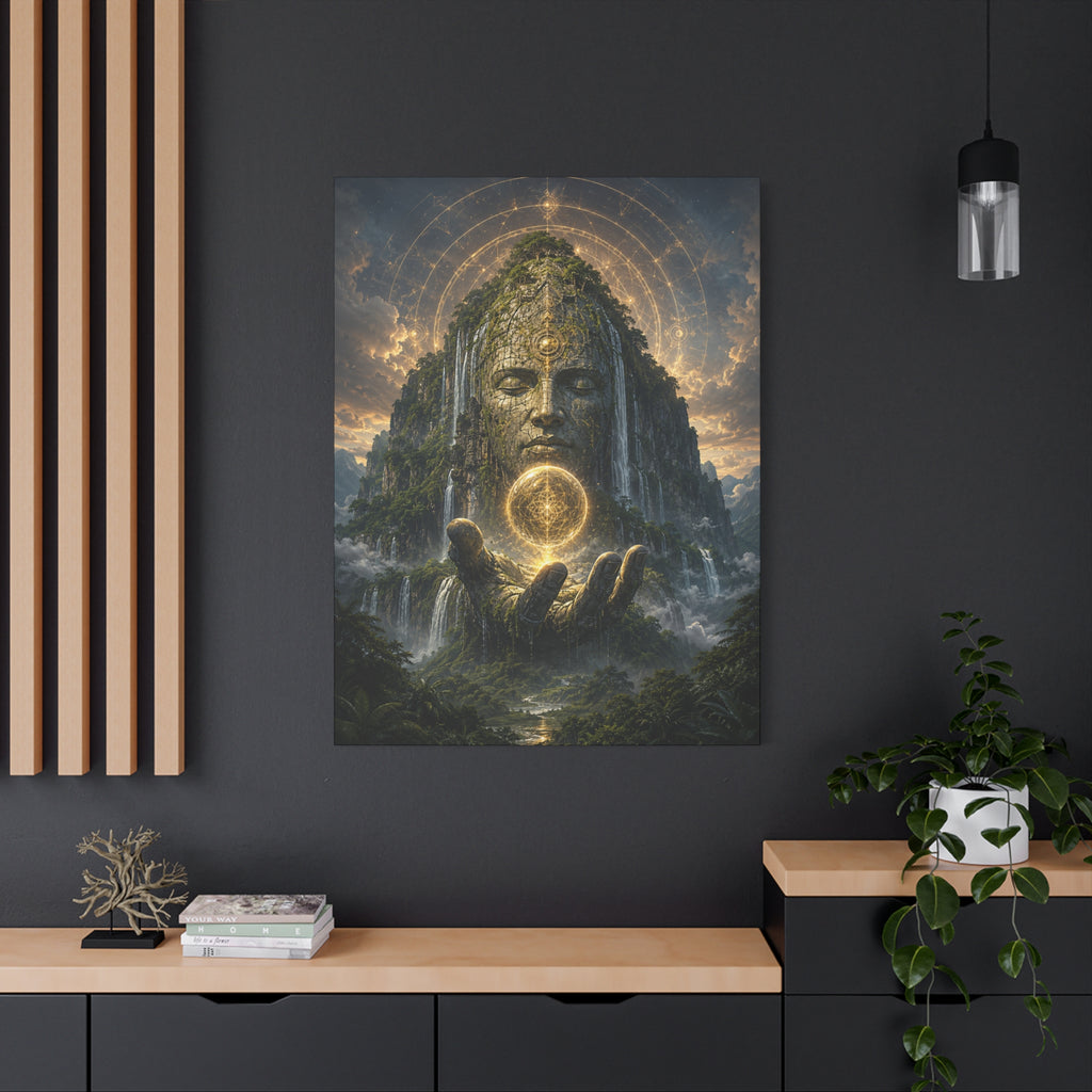 Ancient Guardian Canvas | GLITCHED Mystical Fantasy Wall Art