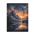 Cosmic Mountain Canvas | GLITCHED Celestial Fantasy Wall Art