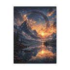 Cosmic Mountain Canvas | GLITCHED Celestial Fantasy Wall Art