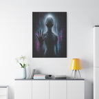 Alien Encounter Canvas | GLITCHED Dark First Contact Wall Art