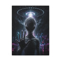 Alien Visitor Canvas | GLITCHED First Contact UFO Wall Art
